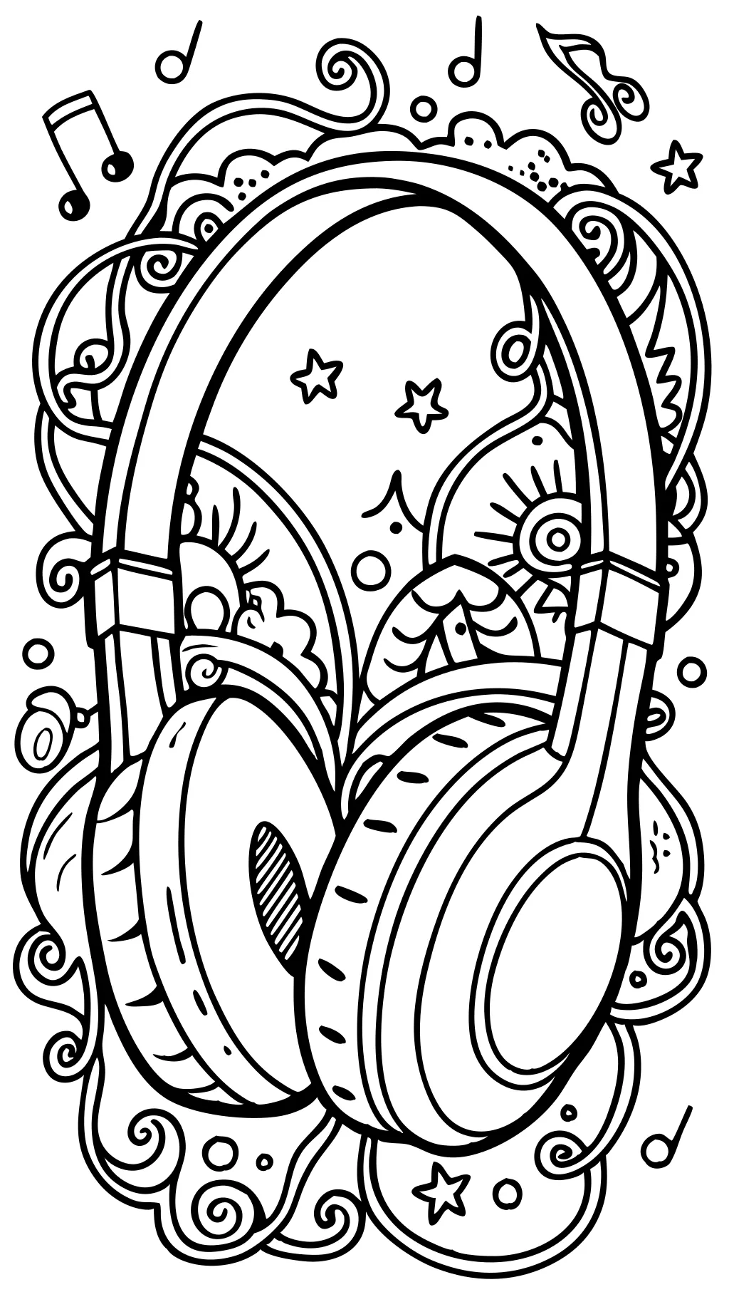 headphones coloring page